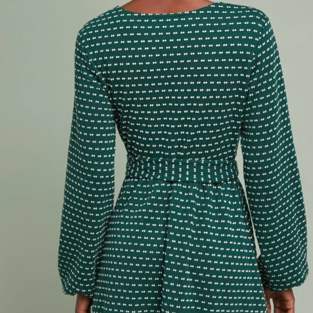 Maeve Teal Patterned Long Sleeve Dress - Picture 2 of 6